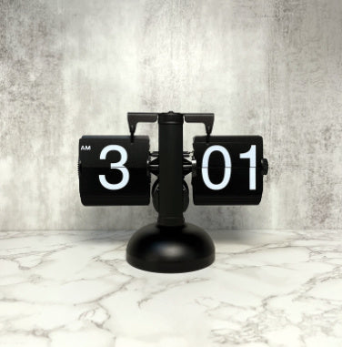 Black Retro Flip Home Clock