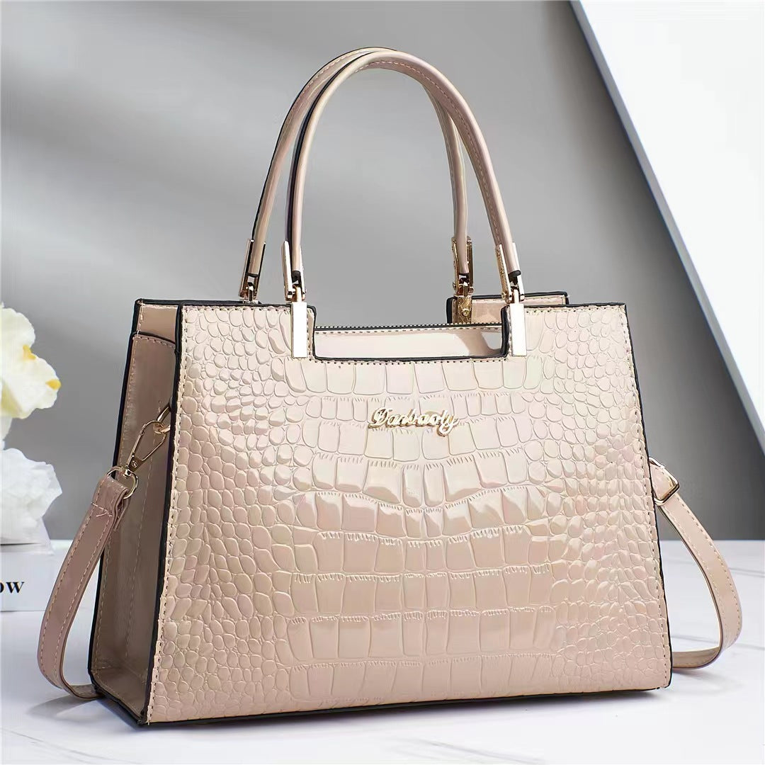 Crocodile Pattern Middle-aged Women's Shoulder Handbag