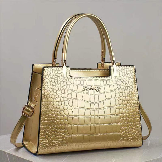 Crocodile Pattern Middle-aged Women's Shoulder Handbag