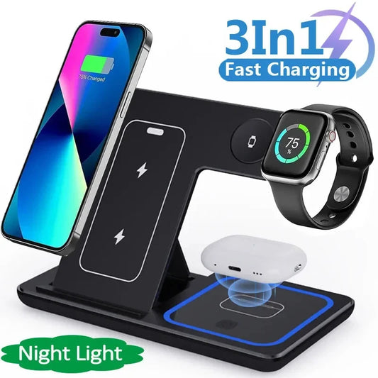 Foldable Charging Station For Smart Phone, IWatch,  Airpods Pro